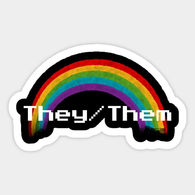 Rainbow Pronouns - They/Them Sticker by FindChaos